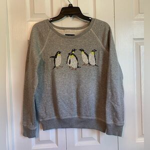 American Eagle Hello Good Looking Penguin Sequined Crewneck Sweatshirt sz Medium